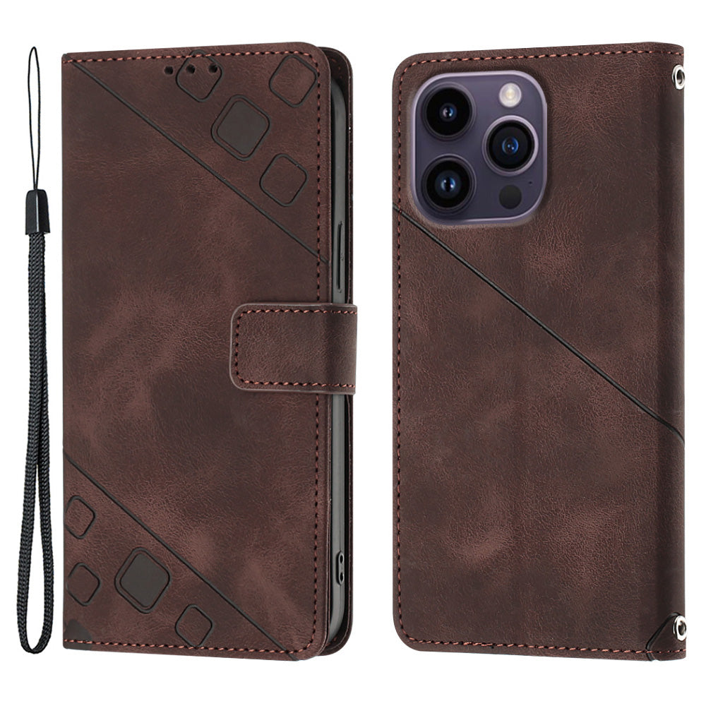 PT005 YB Imprinting Series-6 For iPhone 15 Pro Max PU Leather Case Stand Wallet Skin-touch Phone Cover PT005 YB Imprinting Series-6 For iPhone 15 Pro Max PU Leather Case Stand Wallet Skin-touch Phone Cover